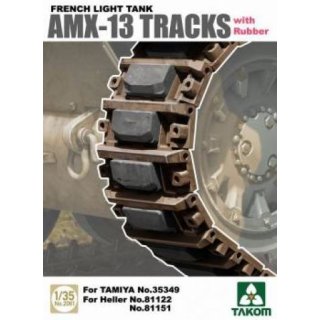 1:35 Takom French Light Tank AMX-13 Tracks with Rub Rubber