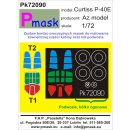 1:72 Pmask Curtiss P-40E canopy and wheel paint mask (...