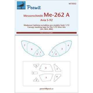 1:72 Peewit Messerschmitt Me-262A/Avia S-92 ( for  Heller, Smer SR864 and SR886…