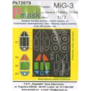 1:72 Pmask Mikoyan MiG-3 canopy and wheel paint mask (...