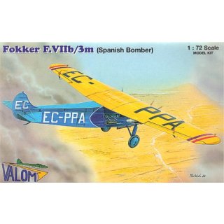 1/72 Valom Fokker F.VIIb/3m. Decals Spanish Bomber and Croatian Bombe