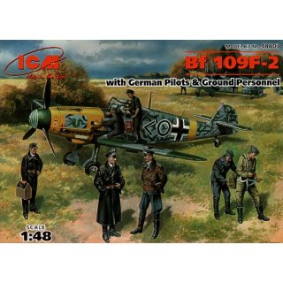 1:48 Bf 109F-2 with German Pilots and Ground Personnel