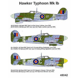 1/48 Techmod Hawker Typhoon Mk.Ib (3) EK273 JE-DT 195 Sqn S/L Don Tayl…