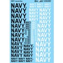 US NAVY lettering, black and white, as…