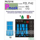 1:72 Pmask PZL P.42 canopy and wheel paint mask ( for...