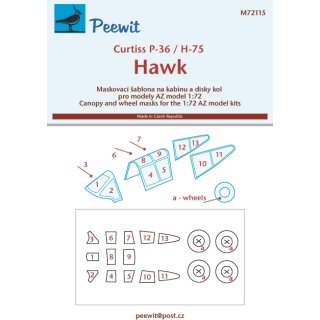 1:72 Peewit Curtiss Hawk ( for  AZ Model kits) [P-36/H-75A-1/H-75A-2/H-75A-3/H-…