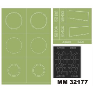 "1/32 Montex Mitsubishi A6M5c ""Zero"" 2 canopy masks (outside & inside) + 2 insignia masks (de…"