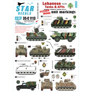 1/35 Star Decals Lebanese Tanks & AFVs #6. Futher more generic unit insignias