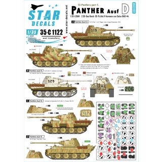 1/35 Star Decals SS-Panthers # 6. Pz.Kpfw.V Ausf.D Panther D. SS-LAH, Das Reich and H. von Salza.
