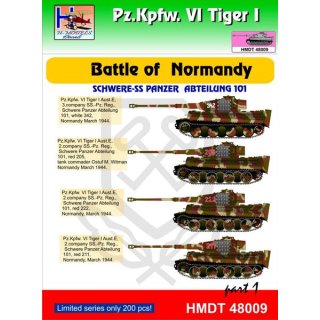 1/48 H-Model Decals Pz.Kpfw.VI Ausf.E Tiger I Battle of Normandy (Schwere SS-Pz. Abt.101), Pt.1