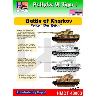 "1/48 H-Model Decals Pz.Kpfw.VI Ausf.E Tiger I Battle of Kharkov (Pz.Kp. ""Das Reich""), Pt.2"