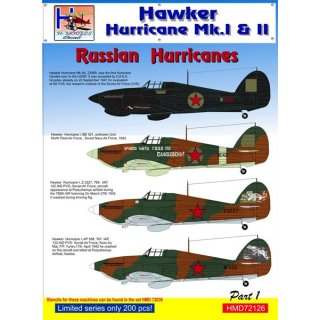 1/72 H-Model Decals Soviet Hawker Hurricanes Mk.I/Mk.II, Pt.1 [Mk.IIb Mk.IIc)