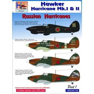 1/48 H-Model Decals Soviet Hawker Hurricanes Mk.I/Mk.II, Pt.1