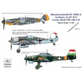 "1/144 HAD Models Messerschmitt Bf-109G-6, Junkers Ju-87B-2 Stuka, Focke-Wulf Fw-190F-8 ( V3+72;…"