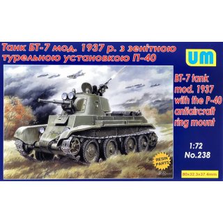 1/35 Unimodel BT-7 tank mod. 1937 with the P-40 anti-aircraft ring mount