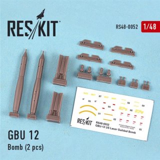 1/48 ResKit GBU-12 Bomb Laser guided bomb (2 pcs) (Grumman F-14A/F-14B, F-14D, Tomcat, F-16,…