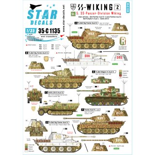 1/35 Star Decals 5. SS-Pz.Div. Wiking. Stab (HQ) vehicles. Panther Pz.Kpfw…