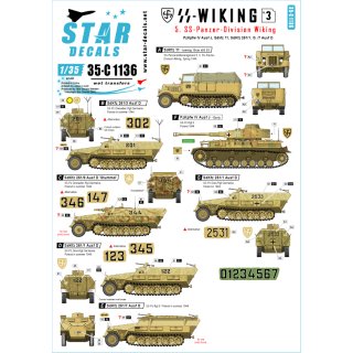 1/35 Star Decals 5. SS-Pz.Div. Wiking. Pz.Kpfw.IV Ausf.J, German Sd.Kfz.11…