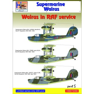 1/72 H-Model Decals Supermarine Walrus Mk.I in RAF Service, Pt.5