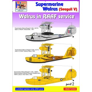 1/72 H-Model Decals Supermarine Walrus Mk.I /Seagull Mk.V in RAAF Service, Pt…