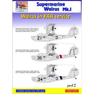 1/72 H-Model Decals Supermarine Walrus Mk.I in FAA Service, Pt.2