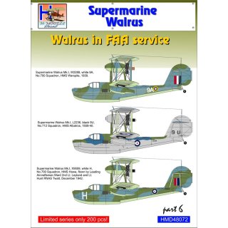 1/48 H-Model Decals Supermarine Walrus Mk.I/Mk.II in FAA Service, Pt.6