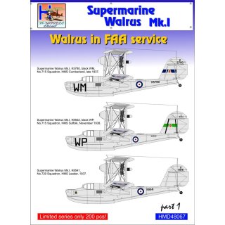 1/48 H-Model Decals Supermarine Walrus Mk.I/Mk.II in FAA Service, Pt.1