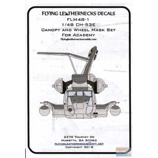 1/48 Flying Leathernecks Sikorsky CH-53E Super Sea Stallion canopy and wheel mask …