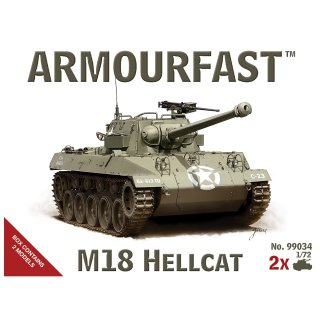 1/72 Armourfast M18 Hellcat: Pack includes 2 snap together tank kits. The…