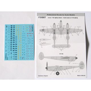 1/48 Foxbot Decals Stencils for Lockheed P-38 Lightning for Academy, Eduard,…