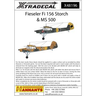 1/48 Xtradecal Fieseler Fi-156C-3 Storch (6) Trop WNr 5837 DJ+PC SS-Ober…