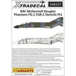 1/48 Xtradecal McDonnell-Douglas FG.1/FGR.2 Phantom Royal Air Force sten…