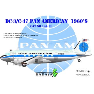 1/144 Karaya Douglas DC-3 Pan Am (very limited Roden kit with new deca…