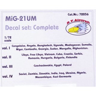 1/72 R.V.Aircraft Mikoyan MiG-21UM Complete Set (Volumes I - IV)