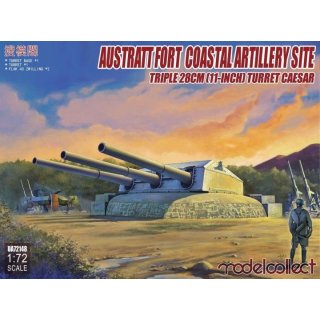 1:72 Modelcollect Austratt fort coastal artillery site triple 28cm turret Caesar(2*flak 40 zwilling