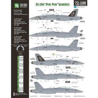 1/72 Two Bobs Boeing EA-18G Pew Pew Growlers VAQ-209 is the only Navy R…