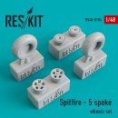 1/48 ResKit Supermarine Spitfire - 5 spoke wheels set...