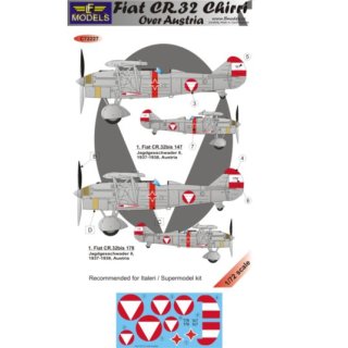 1/72 LF Models Fiat CR.32 Chirri over Austria. 2 Decal options for Itale…