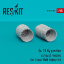 1/48 ResKit Sukhoi Su-35 fly position exhaust nozzles for GWH kits