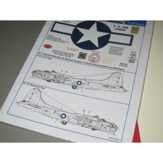 1/32 Kits World B-17F/B-17G Flying Fortress  stencil