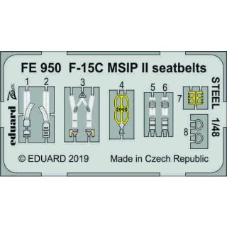 1:48 F-15C MSIP II seatbelts STEEL f.GreatWal