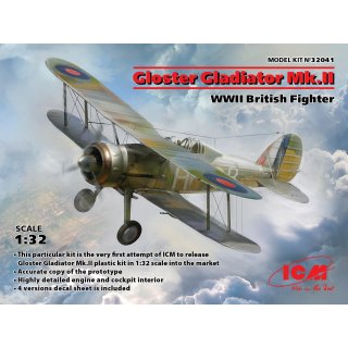 1:32 Gloster Gladiator Mk.II, WWII British Fighter