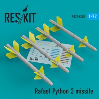 1:72 ResKit Rafael Python 3 missile (4 pcs) (IAI Kfir, F-15C/I, F-16I, JF-17, M…