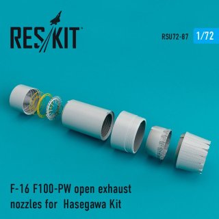 1:72 ResKit F-16 F100-PW open exhaust nozzles ( for  Hasegawa kits)