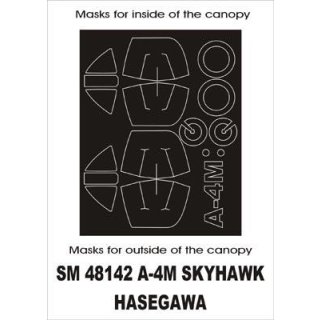 1/48 Montex Mask A-4M Skyhawk interior and exterior canopy masks for Hasegawa