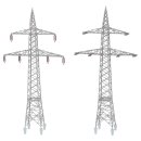 2 Freileitungsmasten (110 kV)