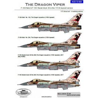 1/72 Armycast Dragon Viper F-16 NETZ decals