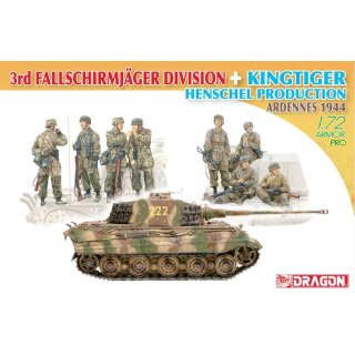 1/72 Dragon 3rd Fallschirmjager Division + KingTiger Henschel Production Ardennes 1944