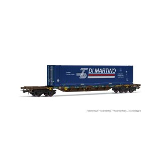"FS CEMAT, 4-achs. Containerwagen Sgnss, beladen mit 45 Container „Trenitalia"", Ep. V-VI"