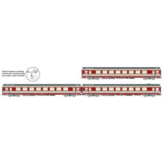 "SNCF, 3-tlg Set Grand Confort  Reisezugwagen „TEE Le Capitole"", bestehend aus 1 x A8u, 1 x A8tu und 1 x A3rtu, Ep. IV"